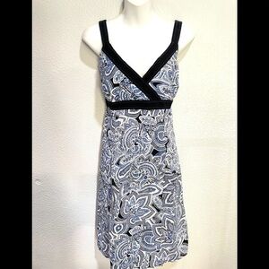 R & K ORIGINALS paisley blue midi dress size 12